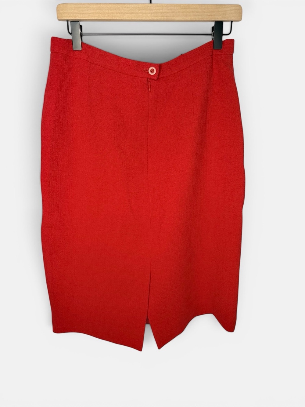 NWT Vintage Escada Pure Wool Red Pencil Skirt | Size 42 / US 12 - Picture 2 of 5
